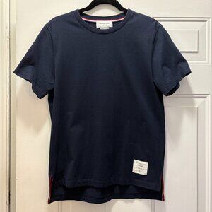 Thom Browne Size 1 Small Men Women Solid Navy Crew Neck Short-Sleeve T-shirt